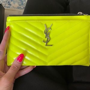 YELLOW NEON YSL WALLET